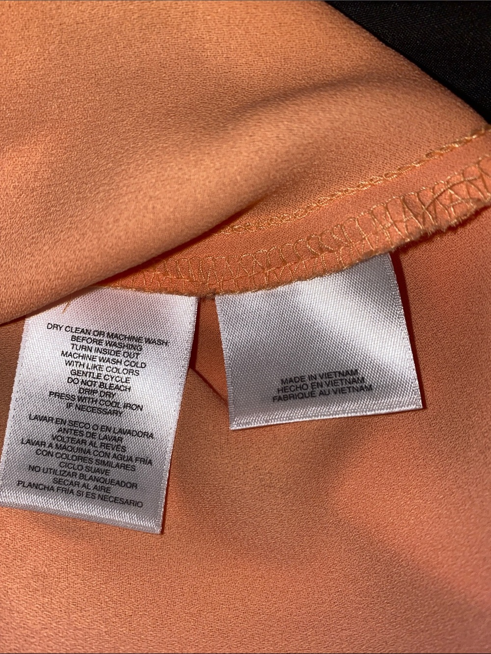 Kasper Sleeveless Tie-Neck Blouse - Coral Peach - Picture 4 of 5
